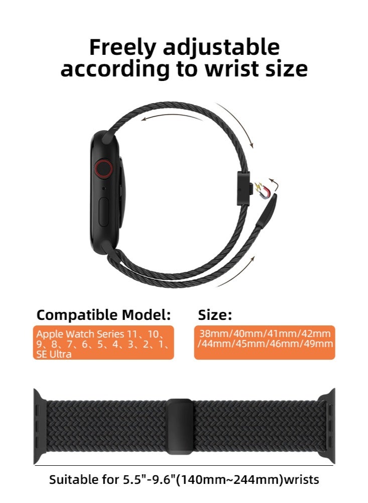 Wolfation لك 3 عبوة من الأشرطة الرياضية متوافقة مع شريط Apple Watch مقاس 38 مم و40 مم و41 مم و42 مم و44 مم و45 مم و49 مم، أشرطة مصنوعة من السيليكون الناعم مقاومة للماء متوافقة مع iWatch Apple Watch Series - Image 2